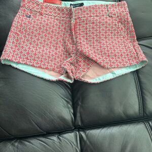 Southern Marsh Red and White High Waist Women Shorts